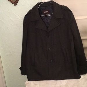 Grey wool blend coat